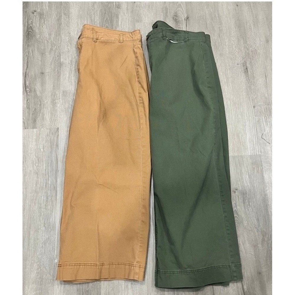 Old Navy Wide Leg Chino Cropped Pants Bundle Size 20 Olive Green Dark Khaki